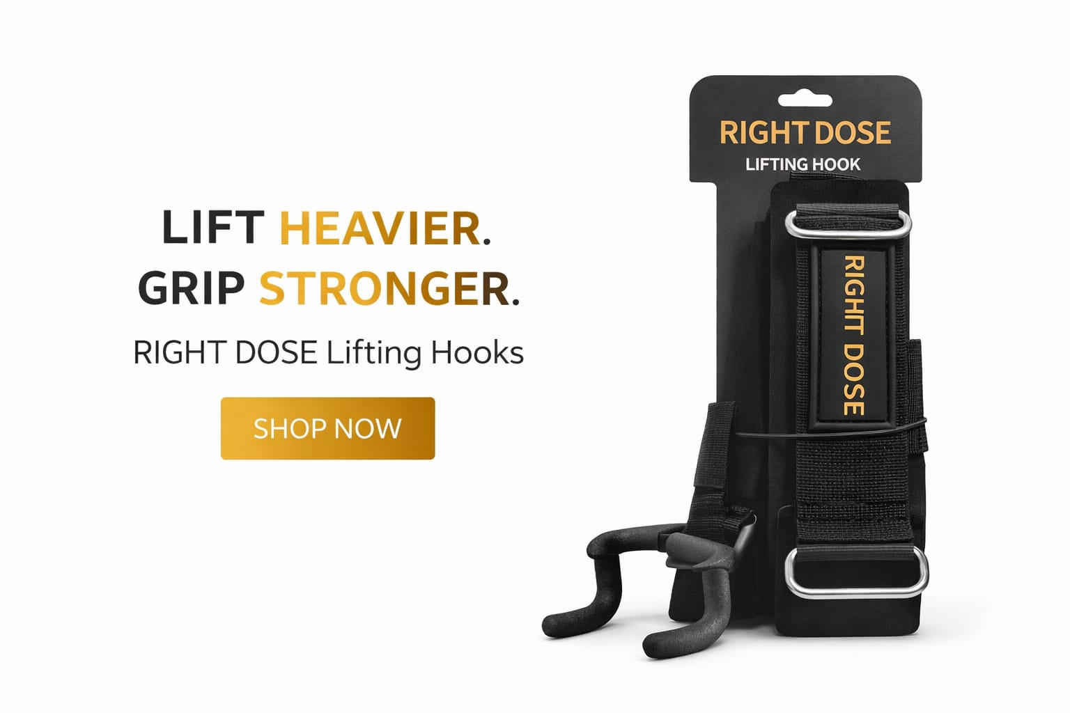 Premium Lifting Hooks For Strong Grip And Heavy Weight Training by Right Dose
