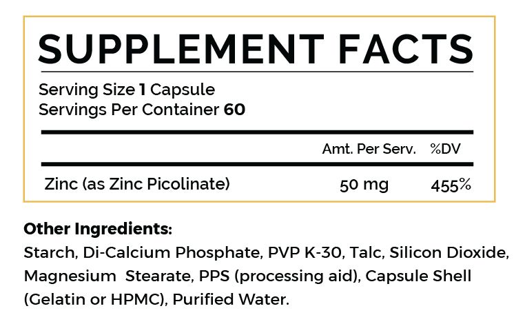 ReVita NUTRITION ZINC PICOLINATE 50MG by ReVita Nutrition