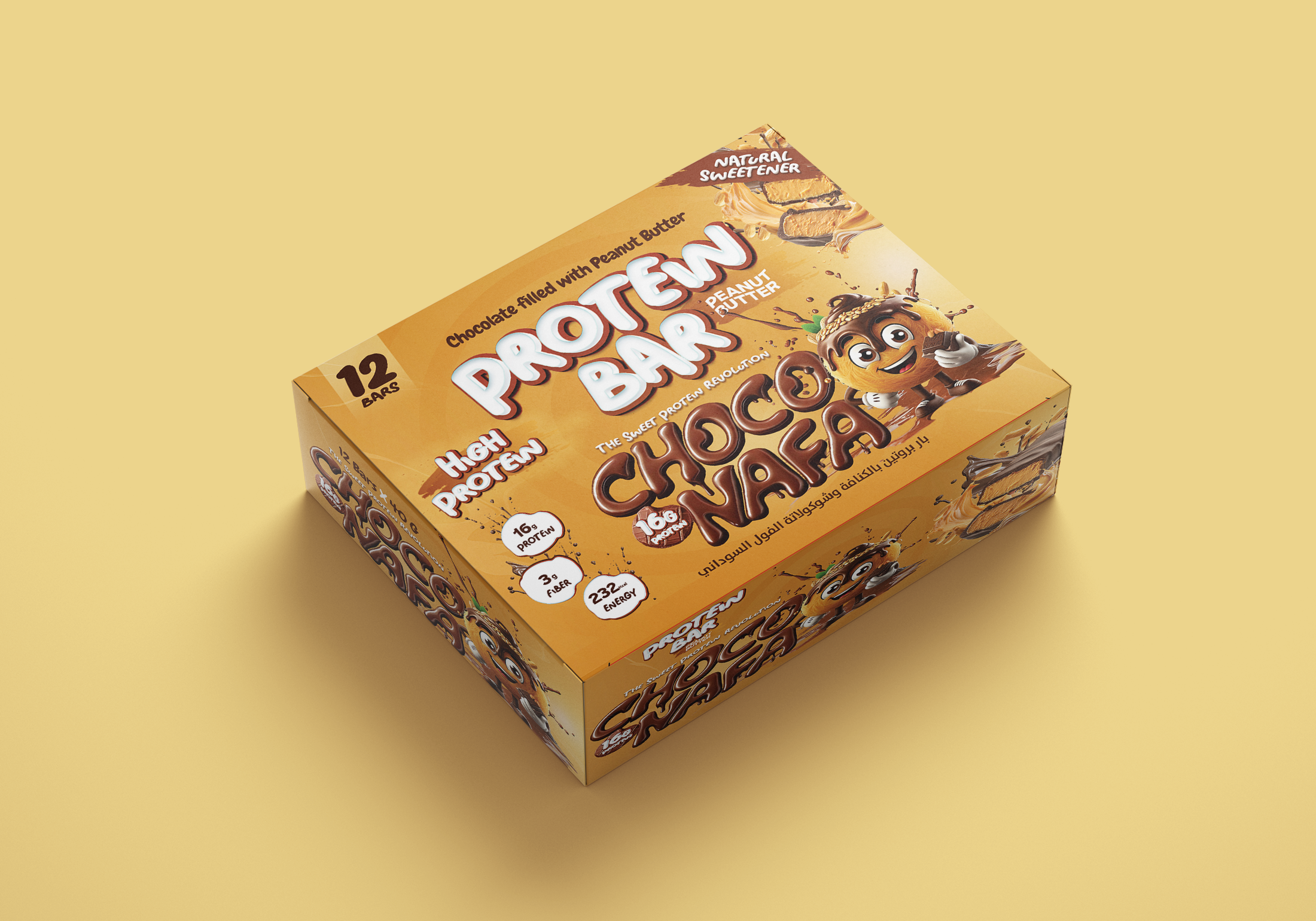 Choco Nafa Protein Bar Peanut Butter For Athletes 16g Protein Rich Chocolate Shell Creamy Peanut Butter Center by CHOCONAFA