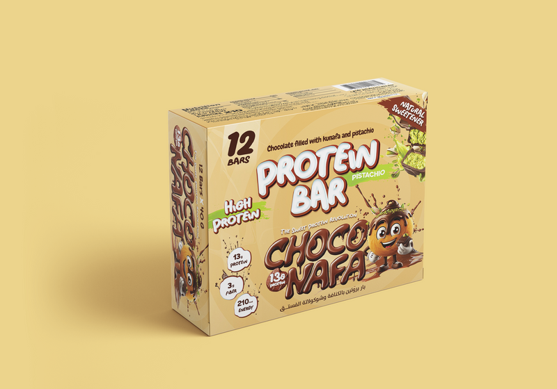 Choco Nafa Pistachio Protein Bar Kunafa Inspired Premium Flavor For Athletes High Protein Snack by CHOCONAFA