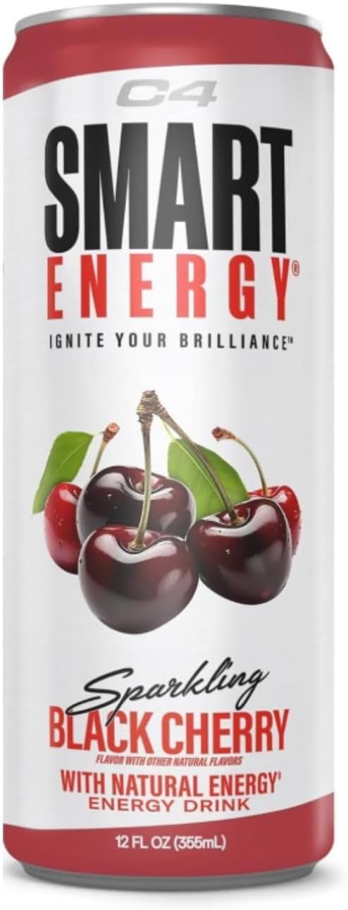C4 Smart Black Cherry Flavoured Carbonated Sparkling Energy Drink 355 ml