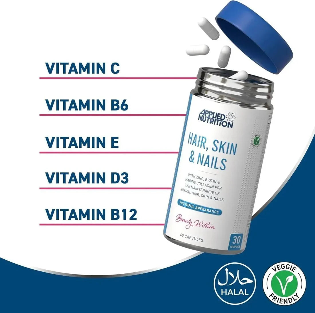 Hair Skin And Nails Collagen Capsules For Women Strengthens Hair Nails And Radiant Skin With Marine Collagen by APPLIED NUTRITION