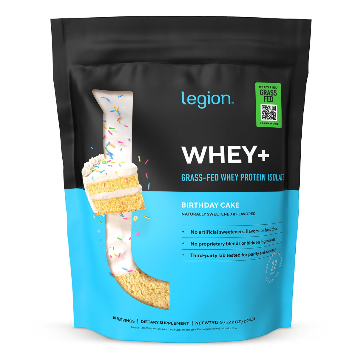 Legion Whey+ Grass-Fed Whey Protein Isolate