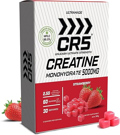 CR5 Creatine Monohydrate Gummies, 5000mg per Serving, 60 Gummies, 30 Servings