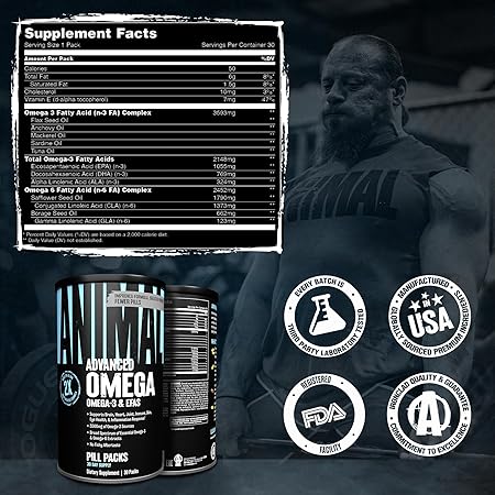 Animal Advanced Omega 3 & EAFS Pills Packs 30 packs by ANIMAL