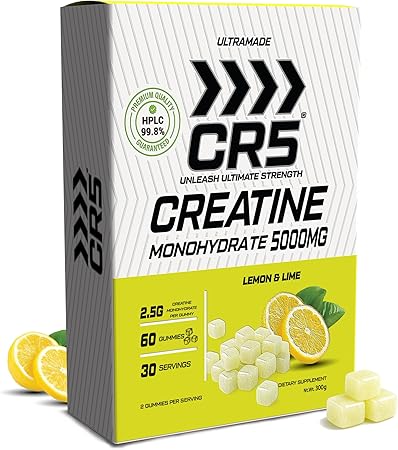 CR5 Creatine Monohydrate Gummies, 5000mg per Serving, 60 Gummies, 30 Servings