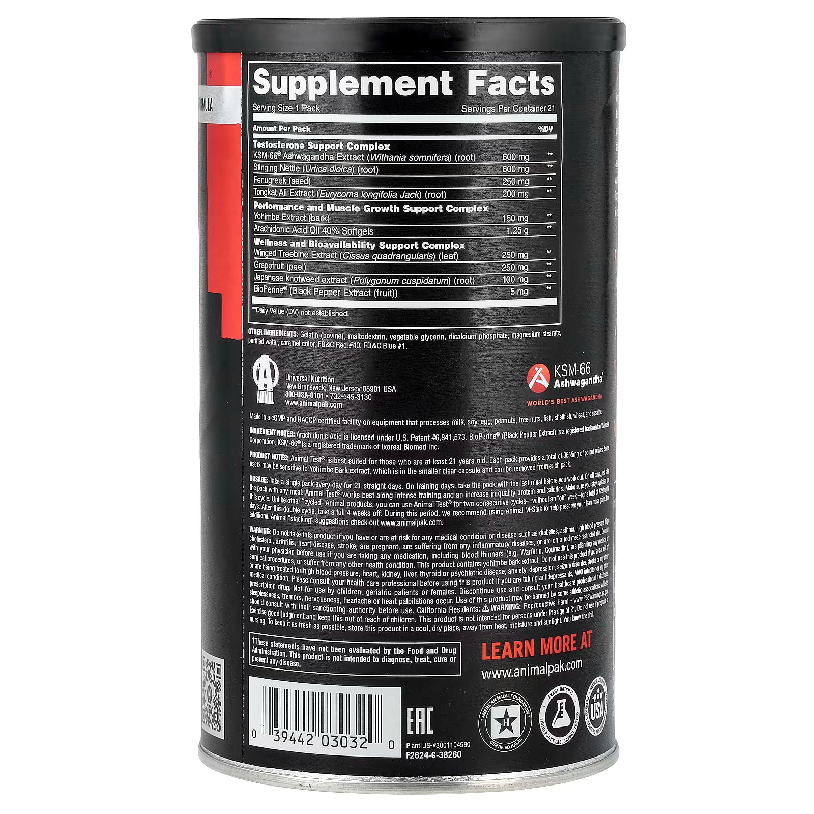 Animal Advanced Test Pill Pack -- 21 Packs by ANIMAL