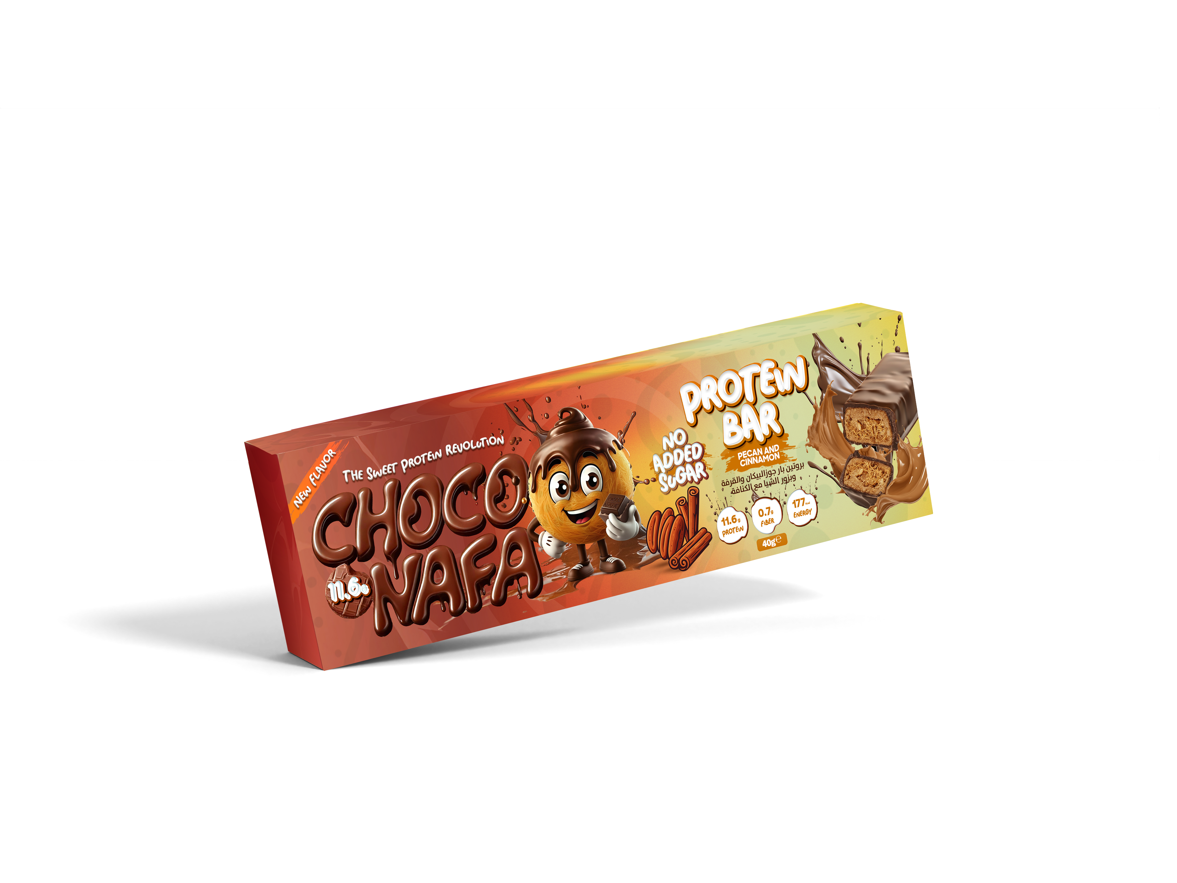 Choco Nafa Protein Bar Pecan Cinnamon High Protein Snack For Fitness Enthusiasts by CHOCONAFA