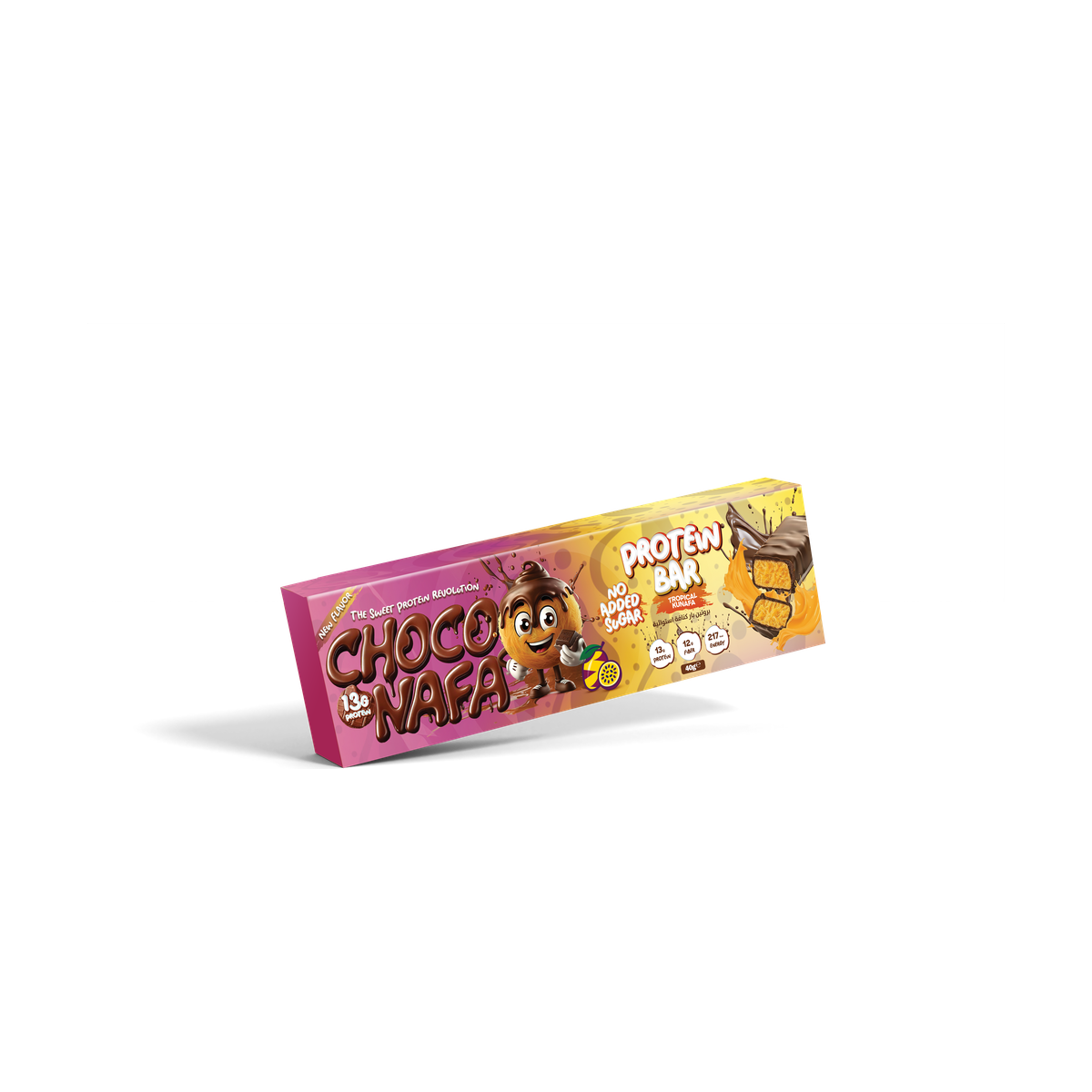Choco Nafa Protein Bar Tropicana Mango For Athletes Sugar Free High Protein Power Snack For Active Lifestyles by CHOCONAFA
