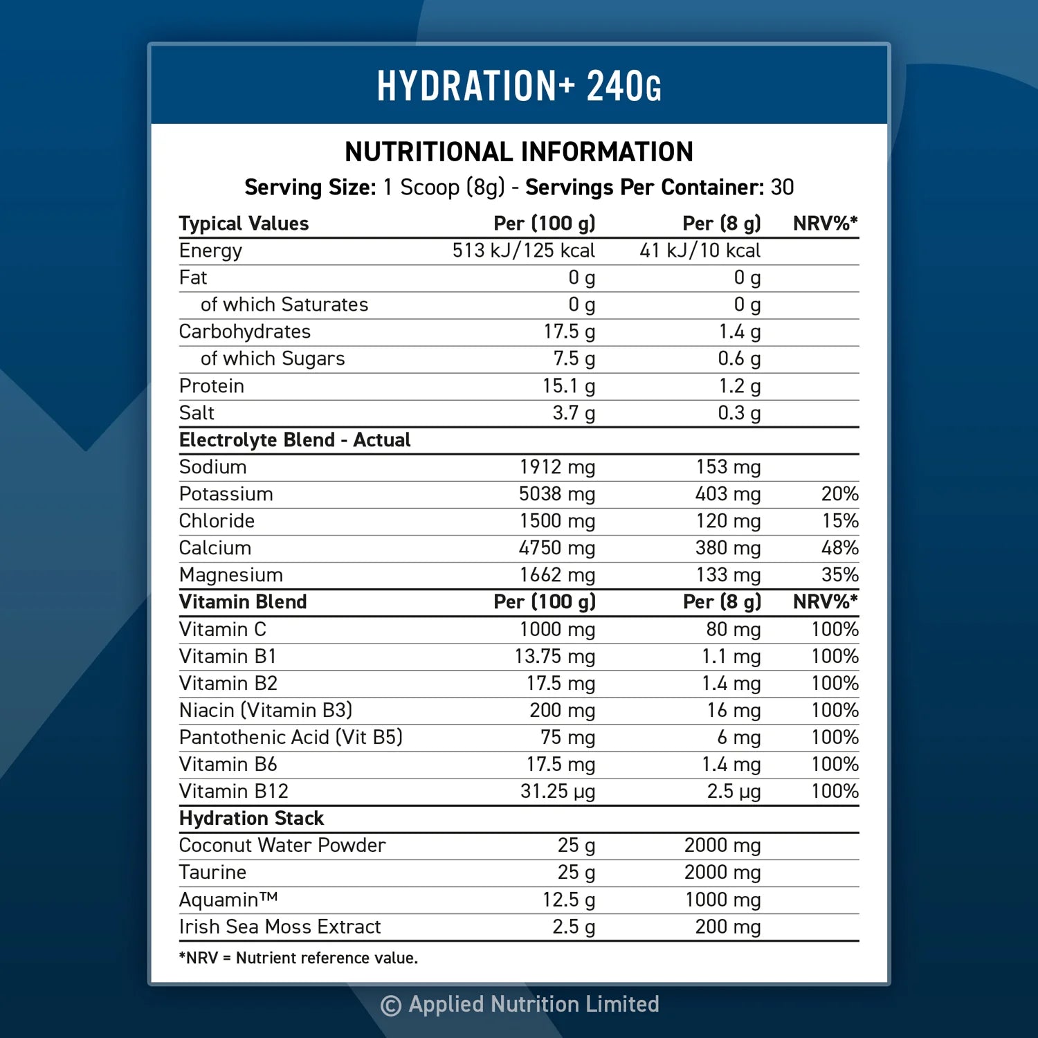 Hydration Plus Ultimate Electrolyte And Vitamin Powder For Athletes And Fitness Enthusiasts by APPLIED NUTRITION