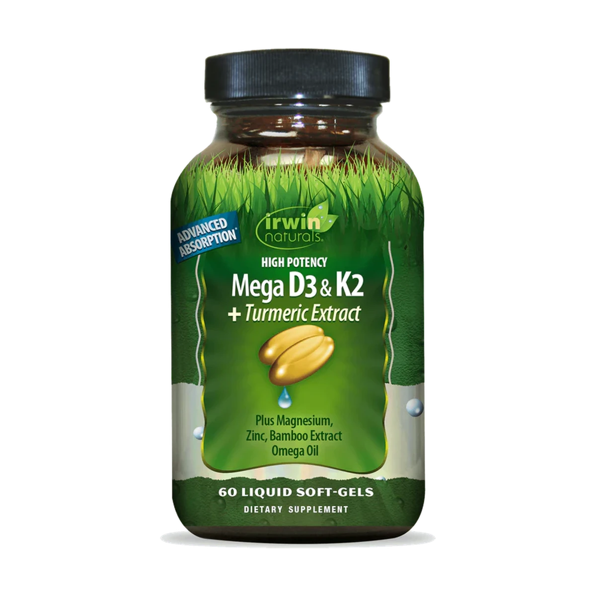 IRWIN NATURALS High Potency D3 & K2 +Turmeric Extract by Right Dose supplements