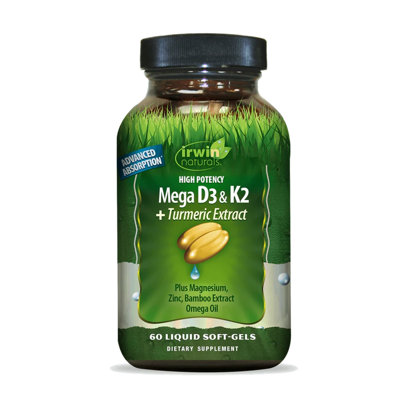 IRWIN NATURALS High Potency D3 & K2 +Turmeric Extract by Right Dose supplements