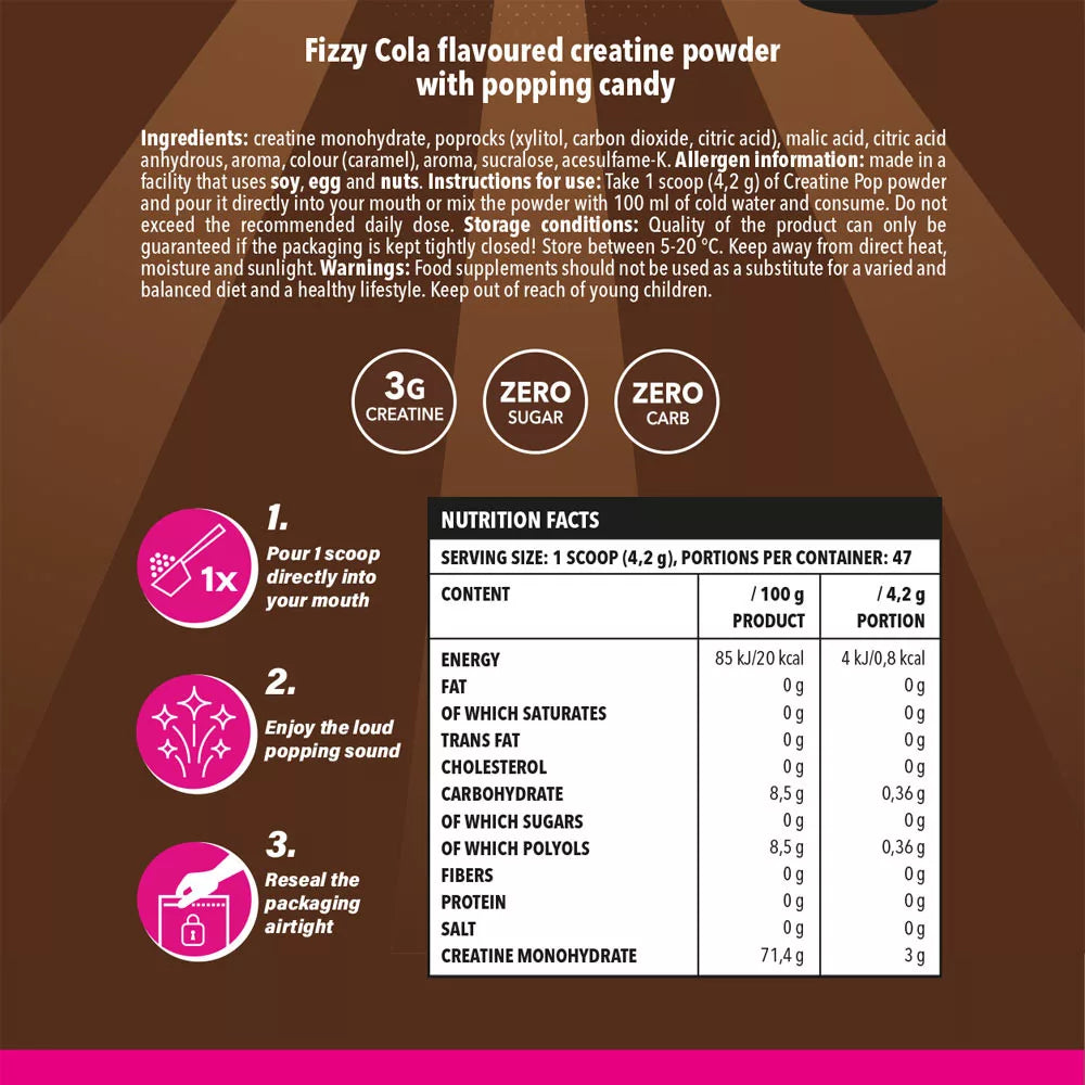Nutrition Facts - Nano Supps Creatine Pop