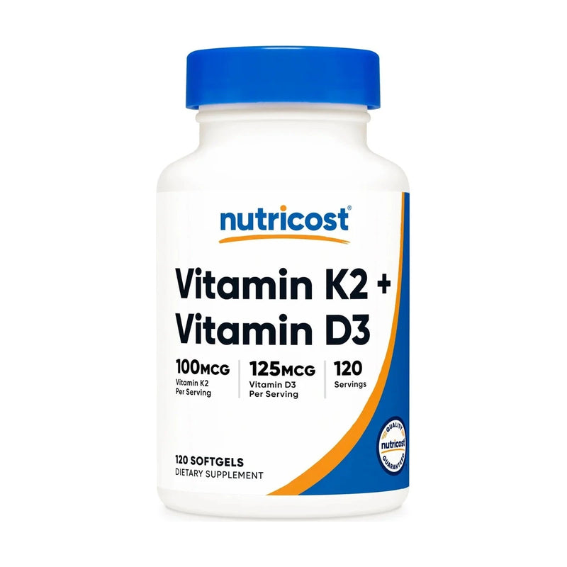 Nutricost Vitamin K2 + Vitamin D3 120Softgels by Right Dose supplements