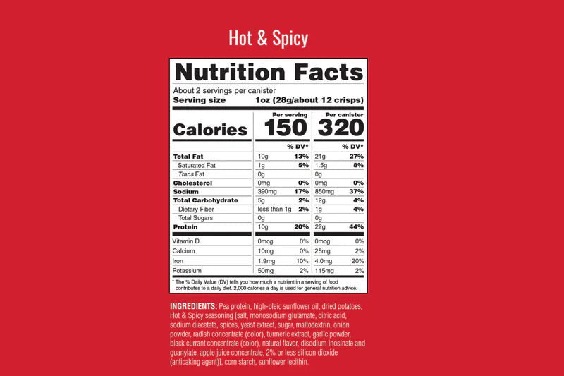 Nutrition Facts - Power Crunch Protein Crisps