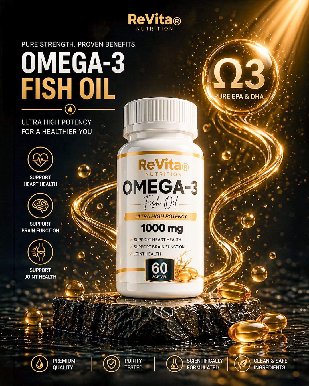 ReVita NUTRITION OMEGA 3 FISH OIL 1000MG by ReVita Nutrition