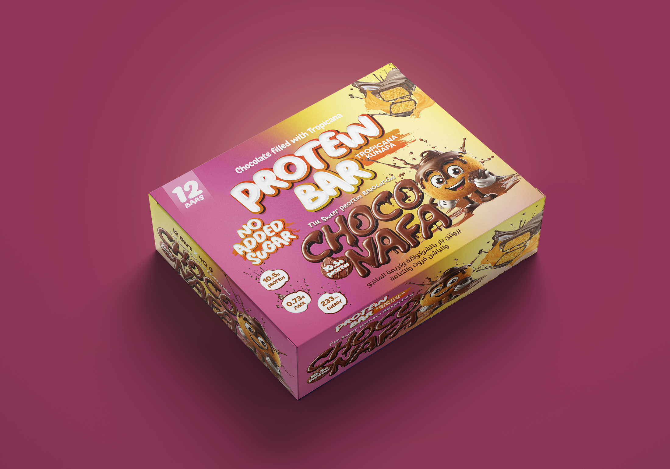 Choco Nafa Protein Bar Tropicana Mango For Athletes Sugar Free High Protein Power Snack For Active Lifestyles by CHOCONAFA
