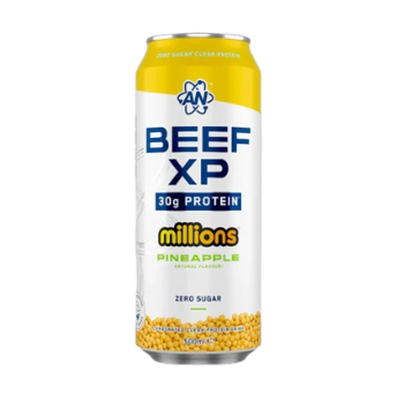 BEEF XP Ready to Drink Pineapple Protein Boost for Athletes with 30g Beef Protein and Zero Sugar by APPLIED NUTRITION