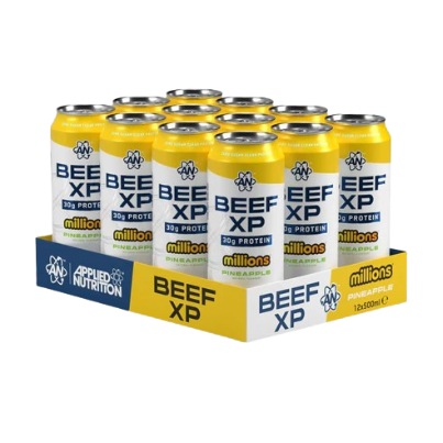 BEEF XP Ready to Drink Pineapple Protein Boost for Athletes with 30g Beef Protein and Zero Sugar by APPLIED NUTRITION