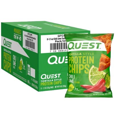 Quest Tortilla Style Protein Chips Spicy Lime 20g Protein Low Sugar Low Carb Post Workout Snack For Fitness Enthusiasts by QUEST NUTRITION