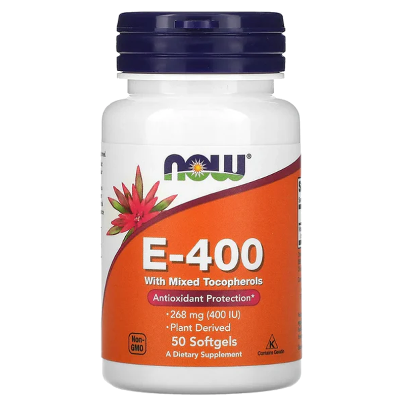NOW Foods Vitamin E-400 IU Softgels – 50 Softgels