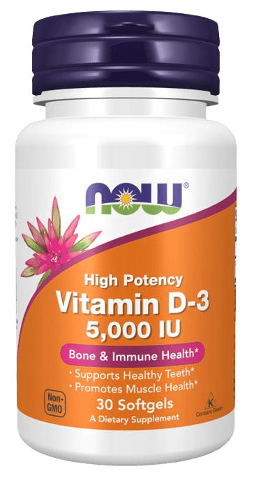 NOW Foods Vitamin D3 5000 IU Softgels For Immune Support And Bone Health - Right Dose supplements
