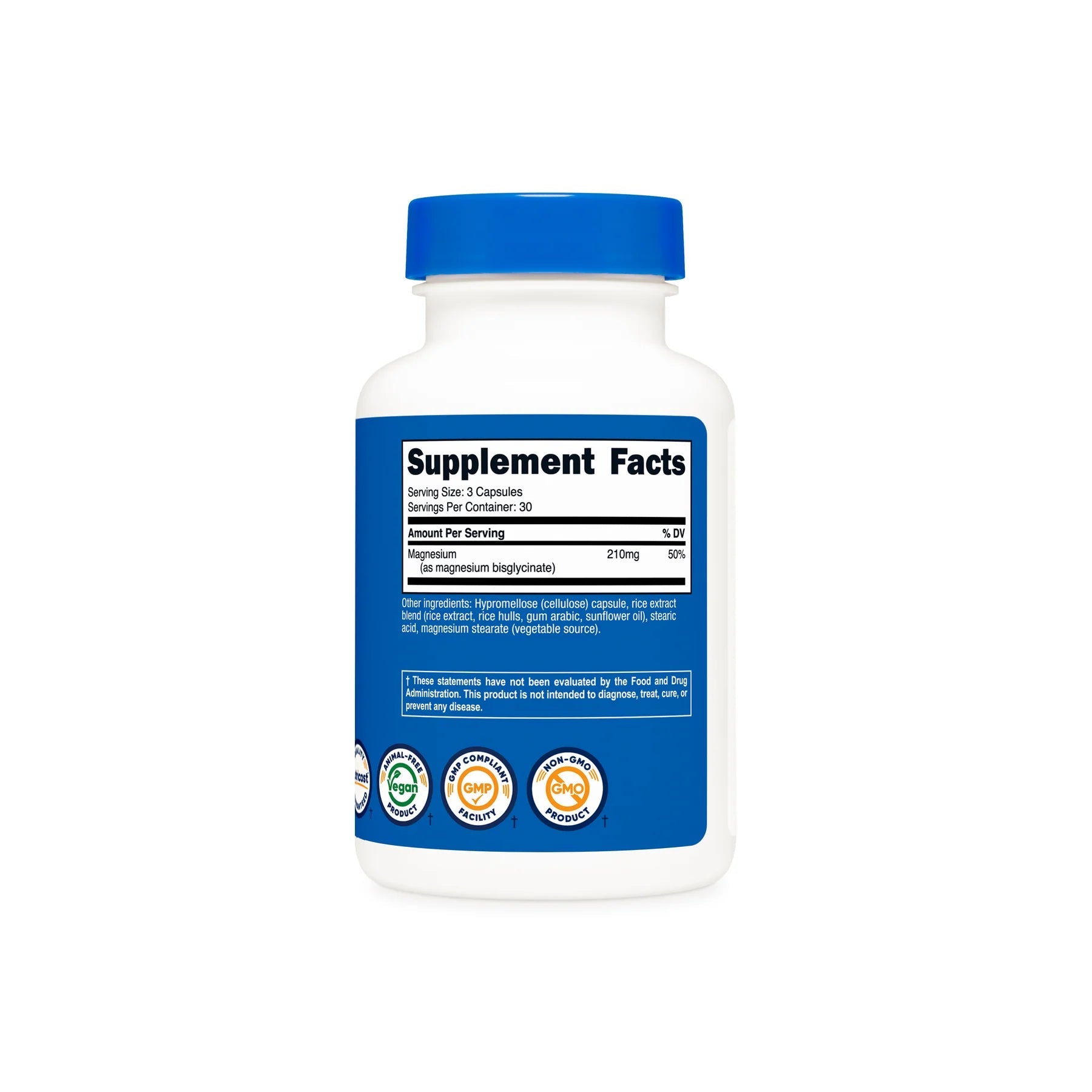 Nutricost Magnesium Glycinate 210mg Per 3 Capsules 90 Count - Right Dose supplements