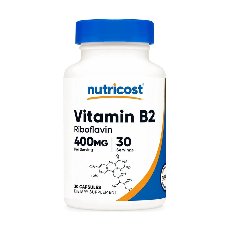 Nutricost Vitamin B2 Riboflavin Capsules Dietary Supplement For Energy Support - Right Dose supplements
