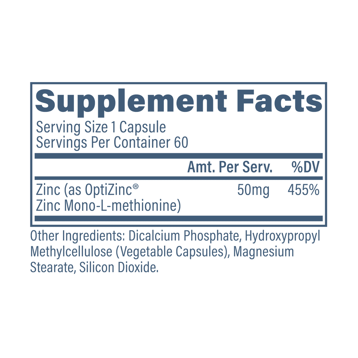 OptiZinc 50mg Immune Support Zinc Supplement For Adults Metabolism Skin Health And Wellness by REVIVE MD