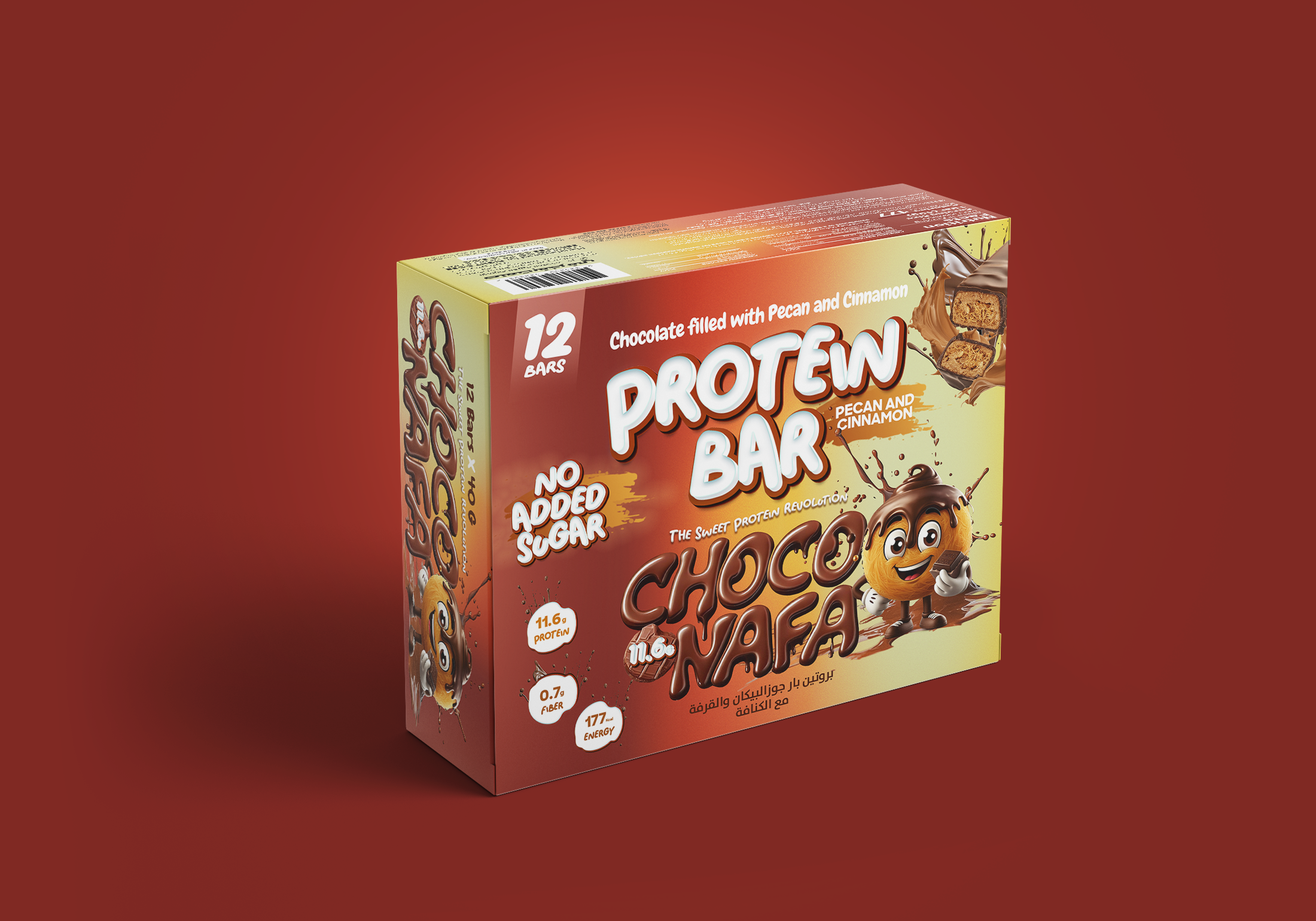 Choco Nafa Protein Bar Pecan Cinnamon High Protein Snack For Fitness Enthusiasts by CHOCONAFA