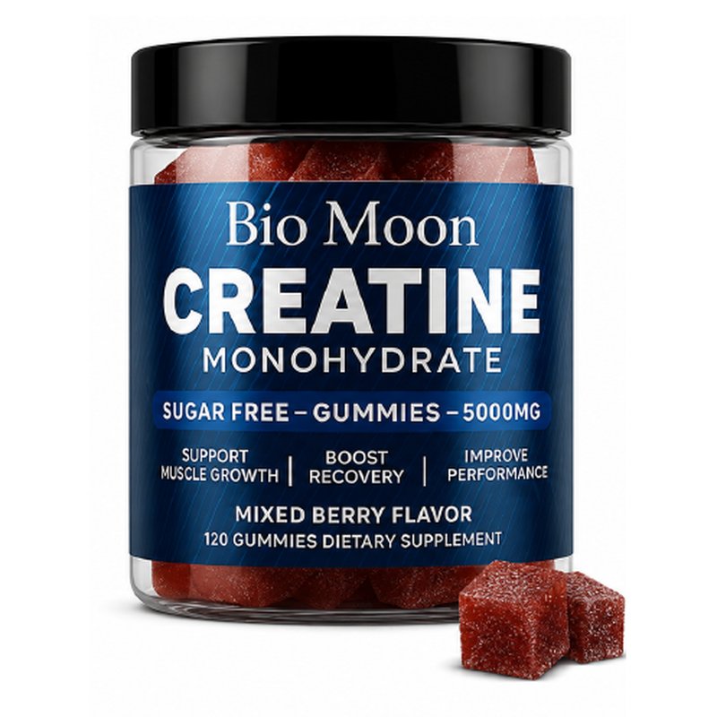 Bio Moon Creatine Monohydrate Gummies 5000Mg 120 Gummies Mixed Berry