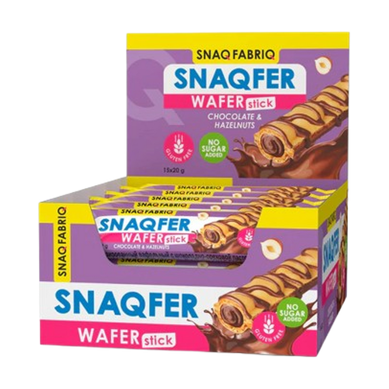 Snaqfer Gluten Free Wafer Sticks 20g Pack Of 15 Snacks - Right Dose supplements