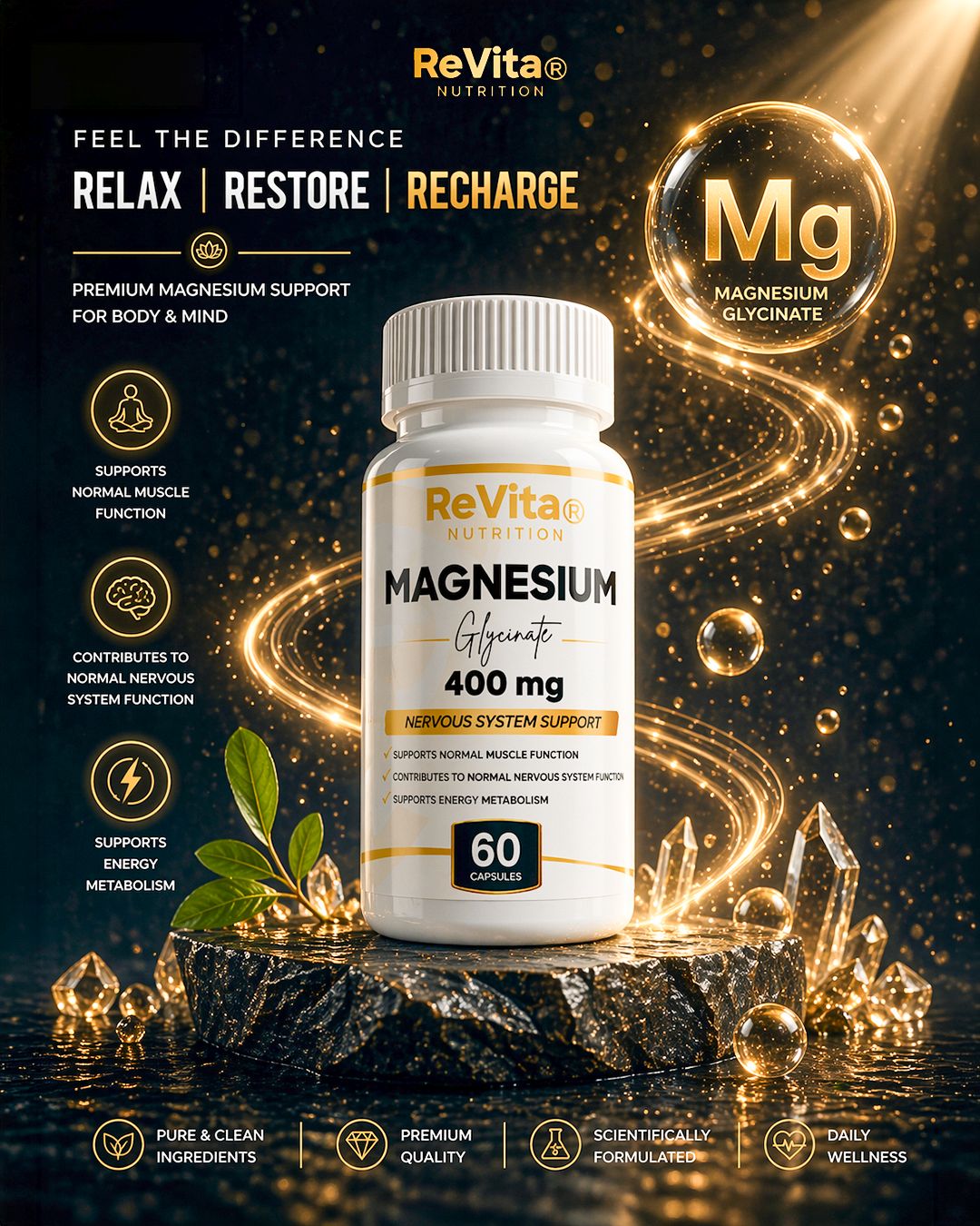 ReVita NUTRITION MAGNESIUM GLYCINATE 400MG by ReVita Nutrition