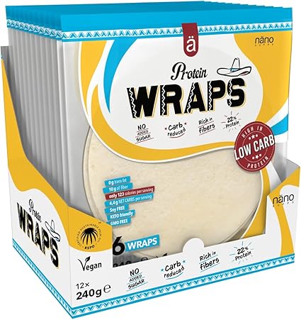 Nanosupps Protein Wrap Wheat Flour Tortilla For Fitness Enthusiasts High Protein Low Carb Fuel by NANO SUPPS