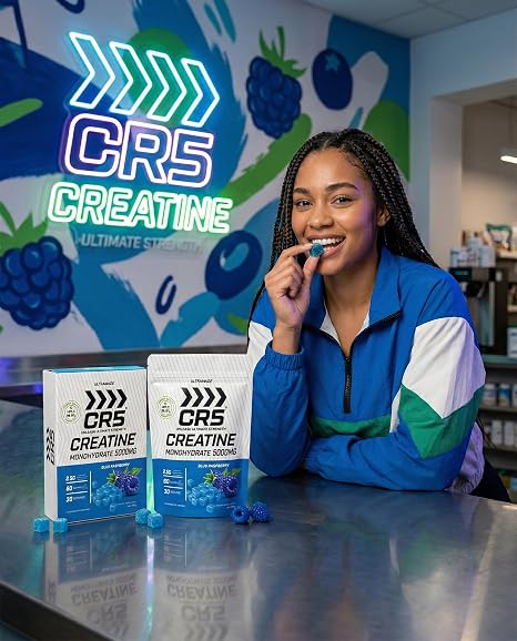 CR5 Creatine Monohydrate Gummies, 5000mg per Serving, 60 Gummies, 30 Servings