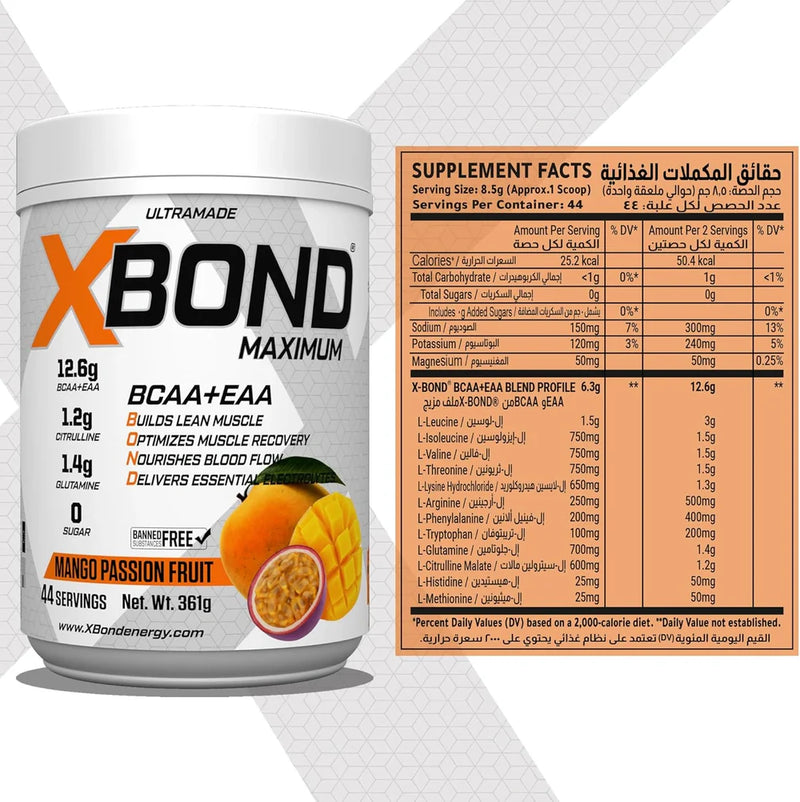 Xbond Powder BCAA + EAA - Mango Passion Fruit