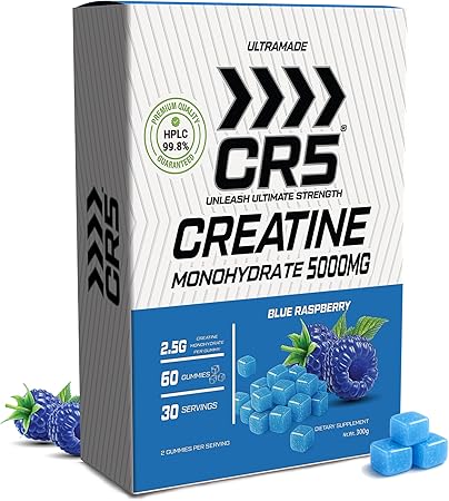 CR5 Creatine Monohydrate Gummies, 5000mg per Serving, 60 Gummies, 30 Servings