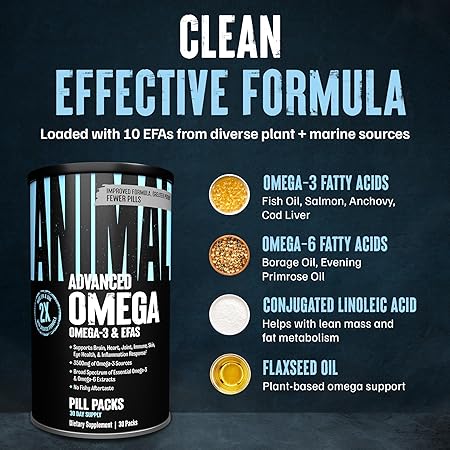Animal Advanced Omega 3 & EAFS Pills Packs 30 packs by ANIMAL