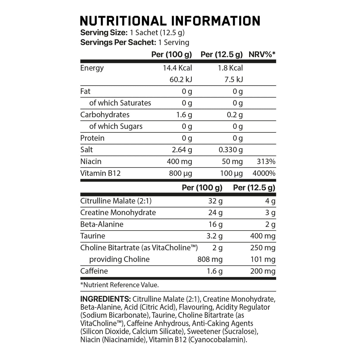 ABE Pre-Workout Sachet 12.5g (1 Serving)