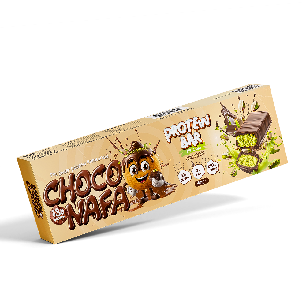 Choco Nafa Pistachio Protein Bar Kunafa Inspired Premium Flavor For Athletes High Protein Snack by CHOCONAFA