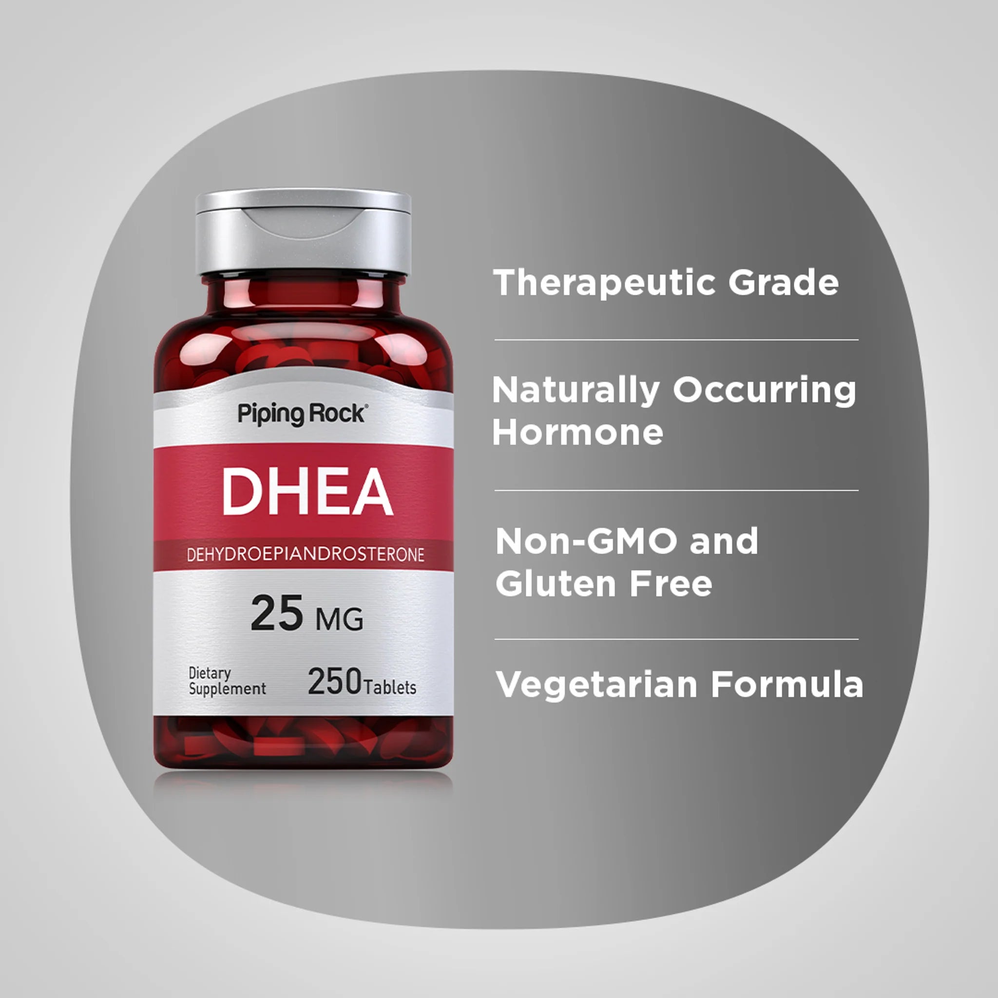 DHEA, 25 mg, 250 Tablets by piping rock