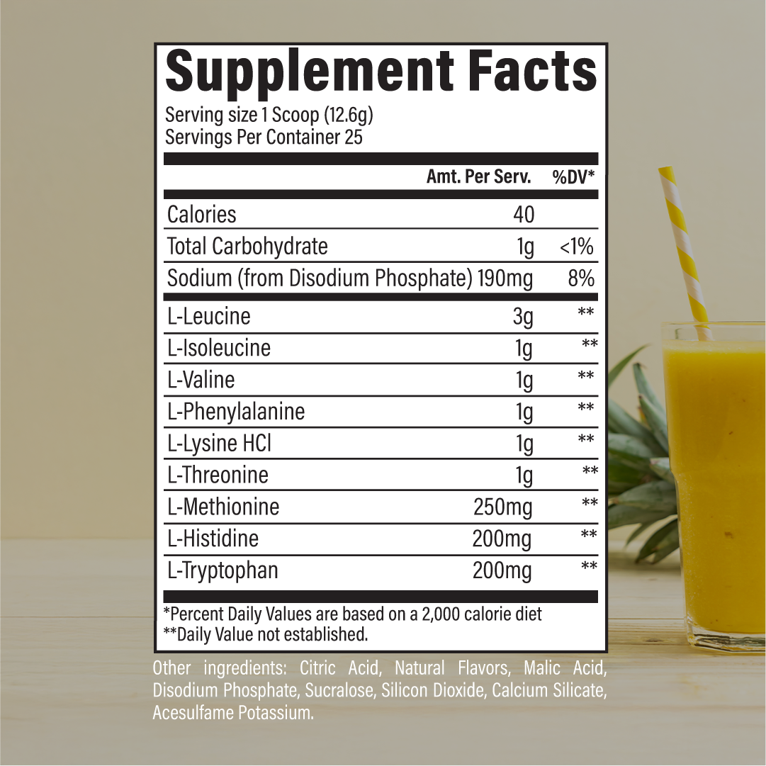 Nutrition Facts - RAW EAA - Essential Amino Acids