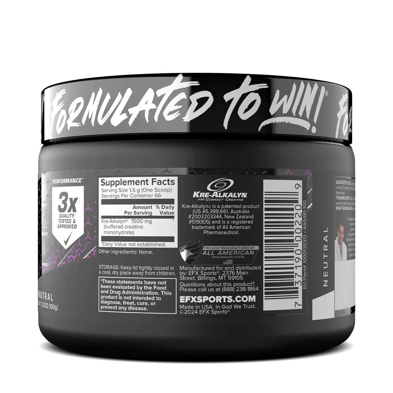 Kre-Alkalyn EFX Buffered Creatine Powder By MuscleTech For Athletes And Fitness Enthusiasts Premium Performance by EFX