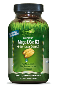 IRWIN NATURALS High Potency D3 & K2 +Turmeric Extract by Right Dose supplements