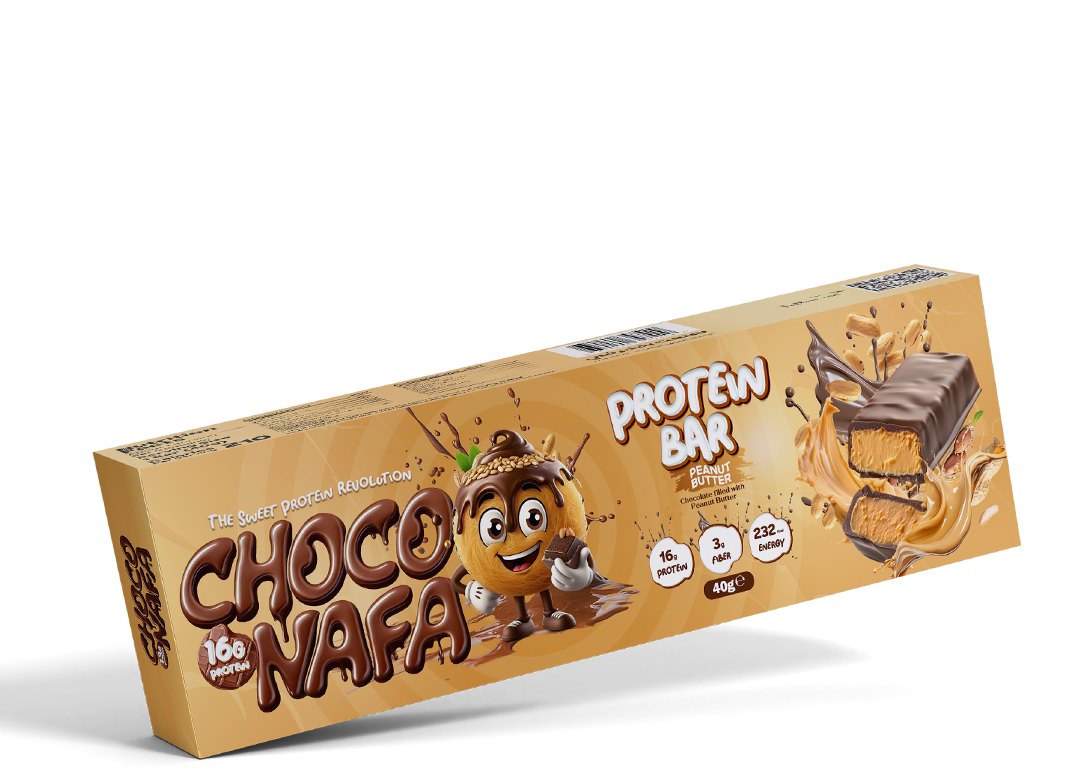Choco Nafa Protein Bar Peanut Butter For Athletes 16g Protein Rich Chocolate Shell Creamy Peanut Butter Center by CHOCONAFA