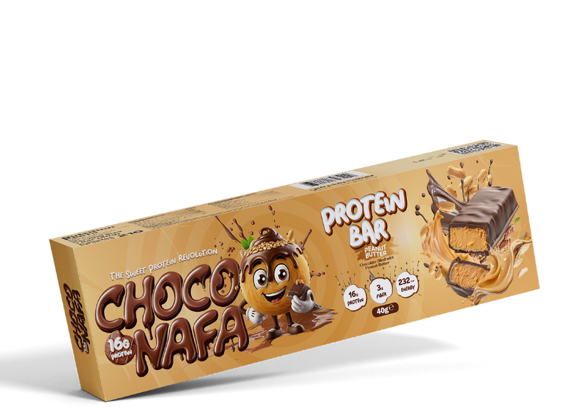 Choco Nafa Protein Bar Peanut Butter For Athletes 16g Protein Rich Chocolate Shell Creamy Peanut Butter Center by CHOCONAFA