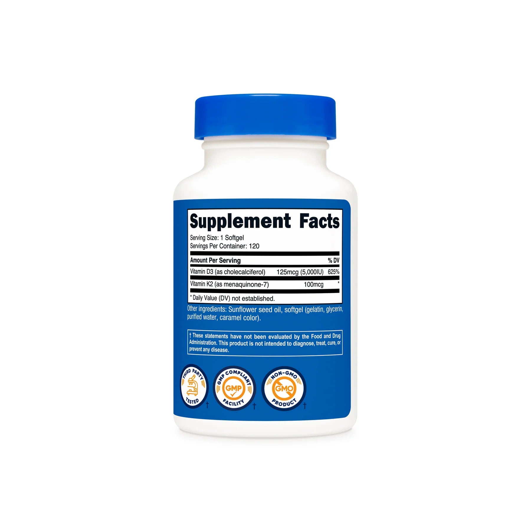 Nutricost Vitamin K2 + Vitamin D3 120Softgels by Right Dose supplements