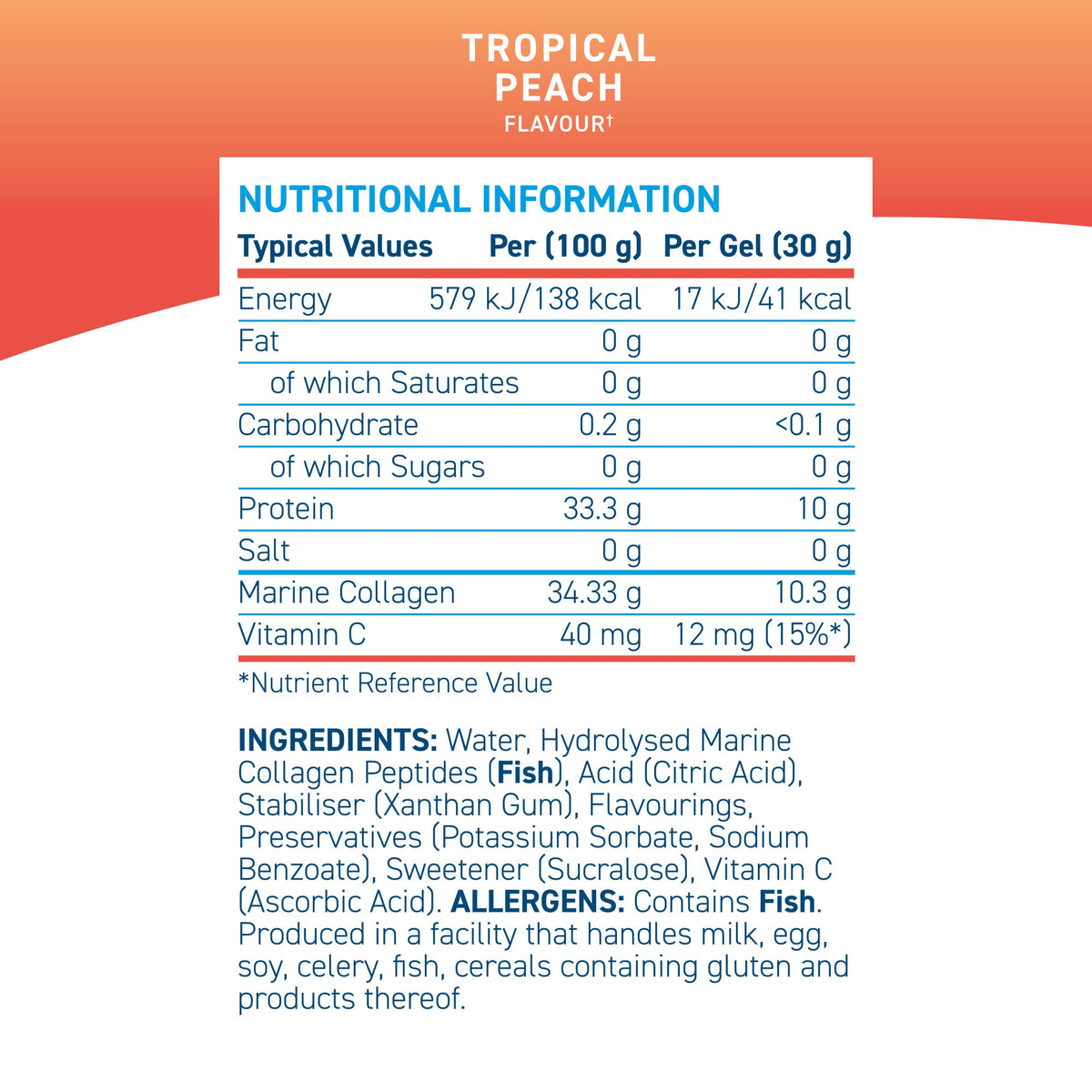 Nutrition Facts - Applied Nutrition Liquid Marine Collagen