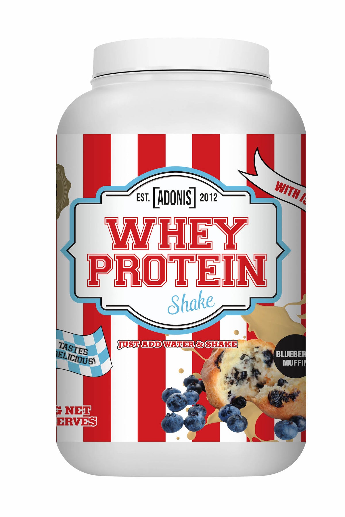 Adonis Whey Protein Shake Blueberry Muffin