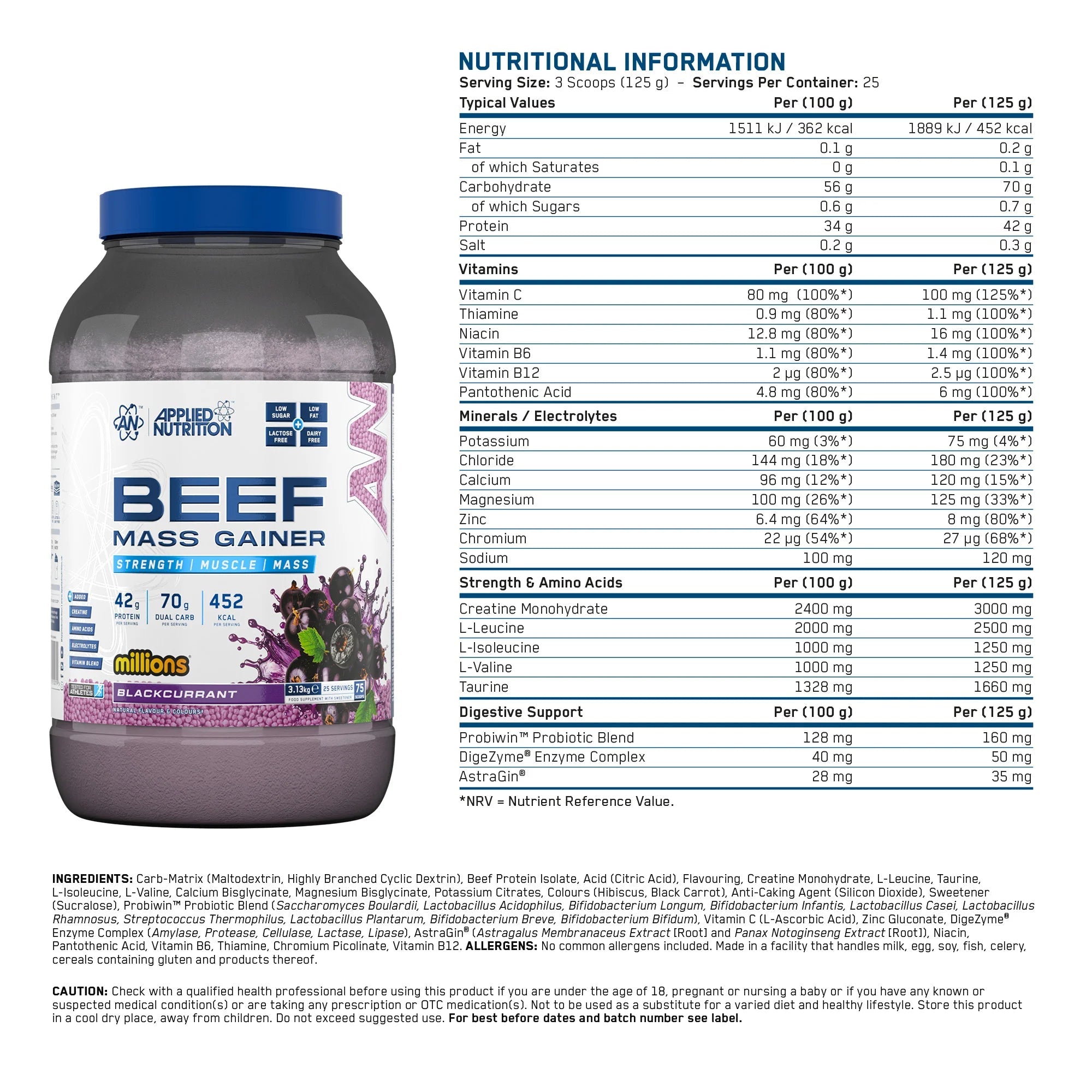 APPLIED Beef Mass Gainer 75SCOOP by APPLIED NUTRITION